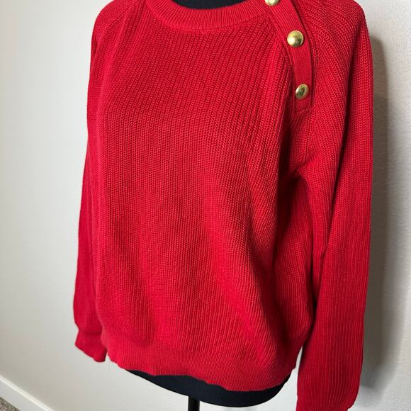 J.Crew Sweater Women’s Button Raglan Crewneck Cotton Blend CF318 Size Medium New - Picture 5 of 15